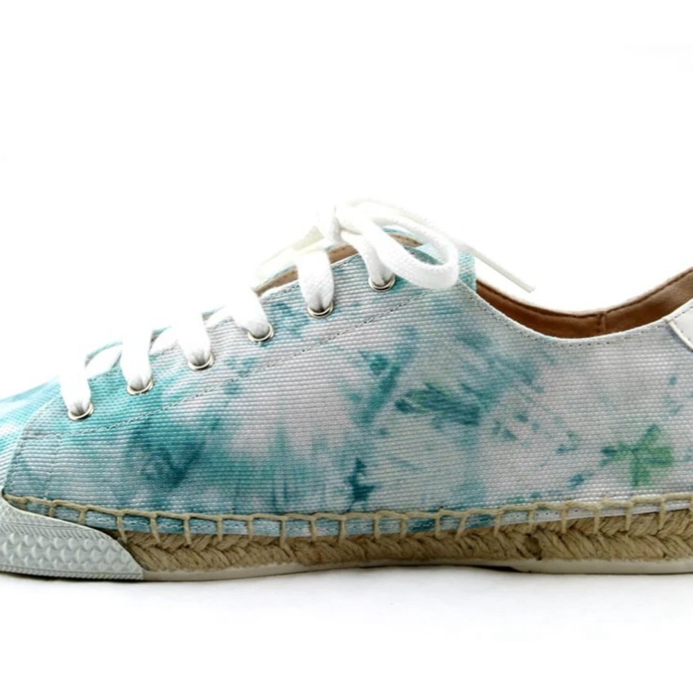 Nicky Hilton x French Sole Amanda Turquoise Tie-Dye 100% Sustainable Sneakers - Picture 8 of 9